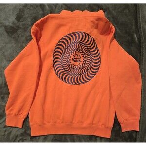 VANS Spitfire Wheels Pullover Hoodie Flame Orange Size Small NEW